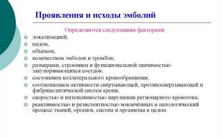 Эмболия — Причины и последствия